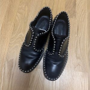 Alexander Wang Black Studded Flats